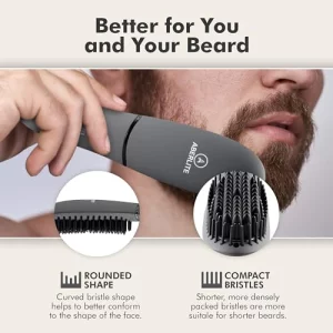 Aberlite Pocket - Compact Beard Straightener For Men - Ionic & Anti-Scald Technology - Beard Straightening Heat Brush Comb Ionic - For Home And Trave