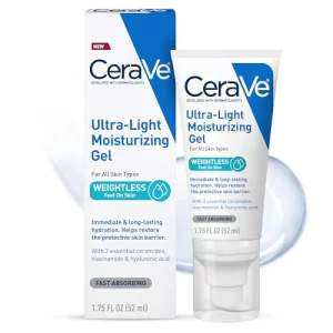 Cerave Ultra-Light Moisturizing Gel | Hydrating Gel Face Moisturizer With Ceramides, Niacinamide, Hyaluronic Acid | Fragrance Free | Oil-Free | Weigh