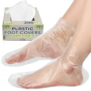 200Pcs Plastic Foot Covers Disposable Socks Foot Gloves - Paraffin Baths Foot Moisturizer Socks - Foot Moisturizing Socks Pedicure Bags for Feet Spa