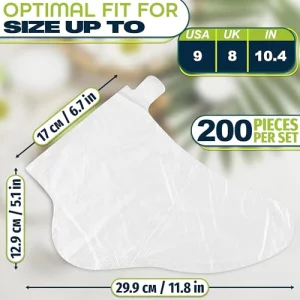 200Pcs Plastic Foot Covers Disposable Socks Foot Gloves - Paraffin Baths Foot Moisturizer Socks - Foot Moisturizing Socks Pedicure Bags for Feet Spa