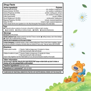 Hyland'S Naturals Baby Nighttime Soothing Tablets With Chamomilla, Natural Relief Of Oral Discomfort, Irritability, And Swelling, 125 Count