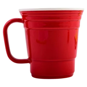 Red Novelty 12 Oz Coffee Mug With Handle Large Mug Le Creuset For Kids Adults Office Home Birthday Camping Travel Outdoors Party Reusable Cup