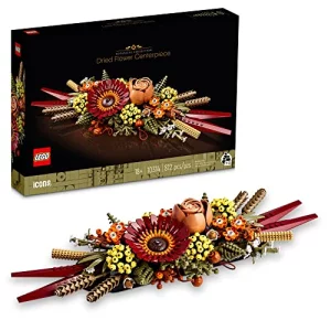Lego Icons Dried Flower Centerpiece Botanical Collection Crafts Set For Adults Artificial Flowers With Rose And Gerbera Table Or Wall Decoration Home