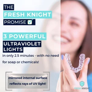FRESH KNIGHT UV Retainer Case | UVC Retainer Cleaner, Disinfects Cleans and Removes Odors, Mouth Guard Case, compatible for Invisalign Case, Retainer