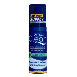 Zquiet, Clean, Cleaning Solution For All Oral Appliances, Chlorine-Free, Fresh Mint Scent, Travel-Size, Tsa-Compliant