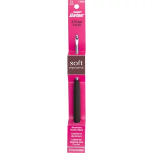 Susan Bates Silvalume Soft Handle Aluminum Crochet Hook 5.5