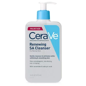 Cerave Sa Cleanser | Salicylic Acid Cleanser With Hyaluronic Acid, Niacinamide & Ceramides| Bha Exfoliant For Face | Fragrance Free Non-Comedogenic |