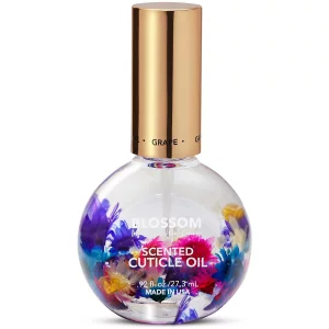 Blossom Hydrating, Moisturizing, Strengthening, Scented Cuticle Oil, Infused With Real Flowers, Made In Usa, 0.92 Fl. Oz, Grape
