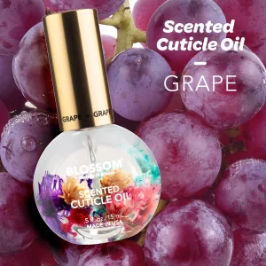 Blossom Hydrating, Moisturizing, Strengthening, Scented Cuticle Oil, Infused With Real Flowers, Made In Usa, 0.92 Fl. Oz, Grape