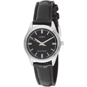 Casio Womens LTP-V005L-7A Silver Dial Genuine Leather Band Watch