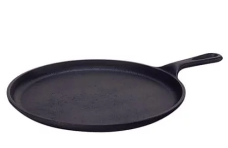 Lodge L9Og3 Cast Iron Round Griddle, Pre-Seasoned, 10.5-Inch