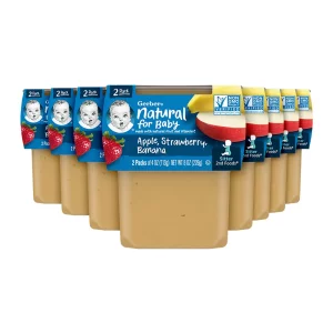 Gerber 2Nd Foods Apple Strawberry Banana, 4 Ounce Tubs, 2 Count (Pack Of 8)