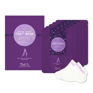 Toi:L Extra Silky Foot Mask Glove 5 Pairs, Premium Foot Care Treatment, Intensive Moisturizing, Nourishing, Repairing For The Dry & Rough Damaged Foo
