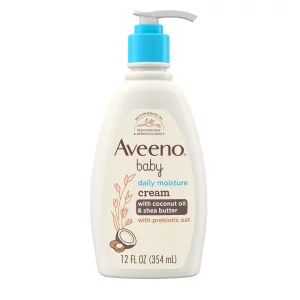 Aveeno Baby Daily Moisturizing Cream with Prebiotic Oat Hypoallergenic Baby Lotion with Coconut Oil Shea Butter Moisturizes Sensitive Skin for 24 Ho
