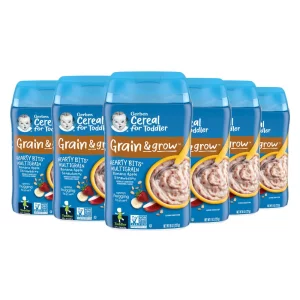 Gerber Baby Cereal Hearty Bits Multigrain, Grain & Grow, Banana Apple Strawberry, 8 Ounce (Pack of 6)