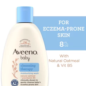 Aveeno Baby Cleansing Therapy Moisturizing Baby Body Wash with Natural Oatmeal ProVitamin B5 Gentle Tear-Free Baby Bath Wash for Sensitive Eczema-P