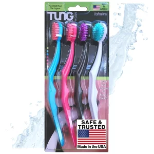 Tung Tongue Brush | Tongue Cleaner for Adults | Plastic Tongue Scraper | Tongue Scrubber | Bad Breath and Halitosis | Fight Bad Breath | Made in Amer