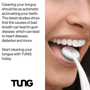 Tung Tongue Brush | Tongue Cleaner for Adults | Plastic Tongue Scraper | Tongue Scrubber | Bad Breath and Halitosis | Fight Bad Breath | Made in Amer