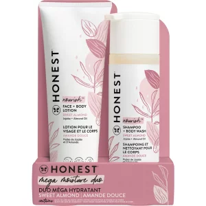 The Honest Company 2-in-1 Cleansing Shampoo + Body Wash and Face + Body Lotion Bundle | Gentle for Baby | Naturally Derived | Sweet Almond Nourish, 1