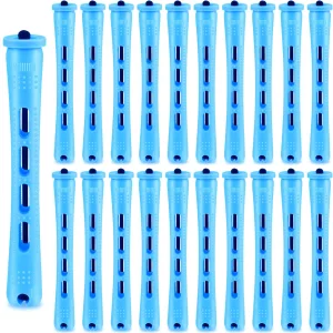 Willbond 60 Pcs Perm Rods For Long Hair Plastic Curl Rods Cold Wave Rods Hair Curling Roller For Hair Styling Hairdressing Tools(Blue, 0.35 Inch)
