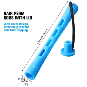 Willbond 60 Pcs Perm Rods For Long Hair Plastic Curl Rods Cold Wave Rods Hair Curling Roller For Hair Styling Hairdressing Tools(Blue, 0.35 Inch)