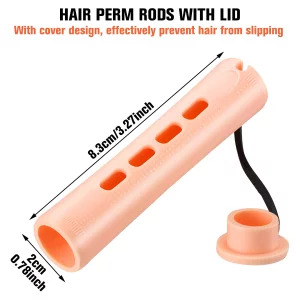 Willbond 60 Pcs Perm Rods For Long Hair Plastic Curl Rods Cold Wave Rods Hair Curling Roller For Hair Styling Hairdressing Tools(Light Yellow, 0.78 I