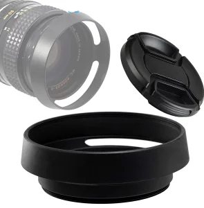 Fotasy 49Mm Metal Curved Lens Hood, 49Mm Vented Hood, 49Mm Lens Hood For Fuji Leica Leitz Panasonic Olympus Panasonic Sony Lens, 49Mm Screw-In Lens H