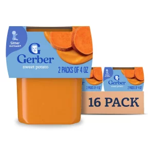 Gerber 2Nd Food Baby Food Sweet Potato Puree, Natural & Non-Gmo, 4 Ounce Tubs, 2 Count (Pack Of 8)