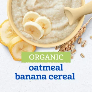 Gerber Baby Cereal Organic 2Nd Foods, Grain & Grow, Oatmeal Banana, 8 Ounce (Pack Of 6)