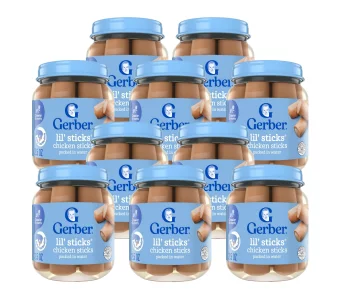 Gerber Mealtime For Baby Lil Sticks, Chicken Sticks, Packed In Water, No Nitrates Or Nitrites Added, For Crawlers 10 Months & Up, 2.5 Ounce Jar (P