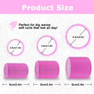 Self Grip Hair Roller Set,18 Pcs,Hair Rollers With Hair Roller Clips And Comb,Salon Hairdressing Curlers,Diy Hair Styles, Sungenol 3 Sizes Rose Red H