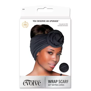 Evolve Wrap Scarf, Black, Large, Pack Of 1