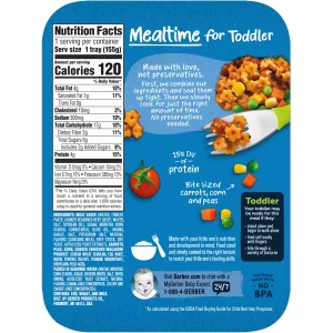 Gerber Mealtime for Toddler Pasta Stars in Meat Sauce with Side of Mixed Veggies 680 Ounce Pack of 8