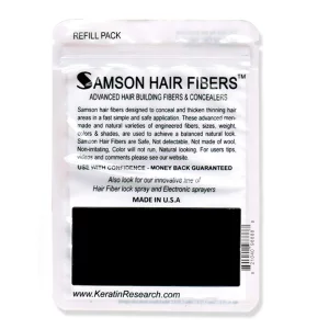 Samson Hair Fibers For Thinning Hair - 100% Undetectable Natural Formula - Completely Conceals Hair Loss In Seconds. Covers Bald Spots. Thicken Your