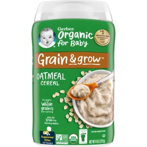 Gerber Organic Single-Grain Oatmeal Baby Cereal, 8 Ounces (Pack of 6)
