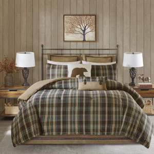 Woolrich Rustic Lodge Cabin Comforter Set - All Season Down Alternative Warm Bedding Layer And Matching Shams, Oversized Twin, Hadley Plaid, Multi