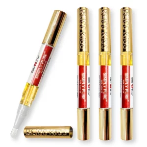 Bliss Kiss Fragrance Free Starter Kit | Simply Pure Cuticle & Nail Oil | 1 Pack Includes 4 Pens (2Ml Each) St-Free