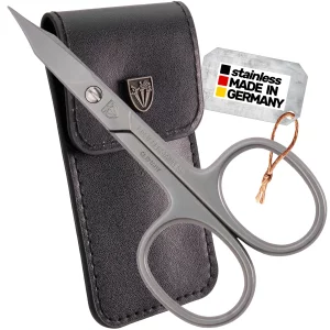 3 Swords Germany - brand quality STAINLESS STEEL INOX CURVED COMBINED CUTICLE & NAIL SCISSORS (1 PIECE) with case for manicure pedicure - nail care b