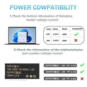 Hadepa 45W AC Charger Compatible with Vivobook 14 15 17 Laptop Power Adapter