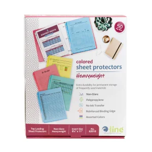 C-Line 62010 Colored Polypropylene Sheet Protector, Assorted Colors, 2