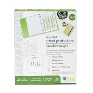 C-Line Recycled Polypropylene Sheet Protectors, Reduced Glare, 2