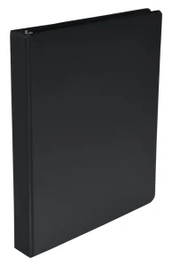 School Smart Round Ring Binder, Polypropylene, 1 Inch, Black