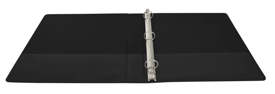 School Smart Round Ring Binder, Polypropylene, 1 Inch, Black