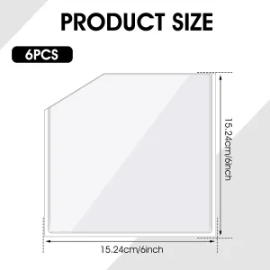 6 Pcs Planner Adhesive Pockets Clear Corner Pockets Sticky Pockets for Planners Folders Notebooks Planner Accessories for Home Office School (6 x 6 I