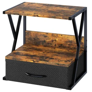 aboxoo Printer Stand for Desk with Storage Drawer, 2 Tier Desktop Or UnderDesk Shelf, Multi-Purpose Desk Organizer for Home Office, fit Fax Machine/3