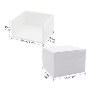 White Memo Holder with Blank Notes Cube Simple PS Notepad Organizer Dispenser 500 Sheets Non-sticky Memo Pads Set for Home Office School Supplies