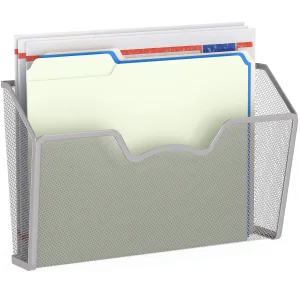 Simple Houseware Wall Mount Single Pocket File Organizer Holder, 3 Packs, Silver