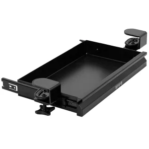 VIVO 16 inch Clamp-on Sliding Pull-out Under Table Drawer for Office Desk, Shallow Storage Organizer for Sit Stand Workstation, Black, DESK-DR2C