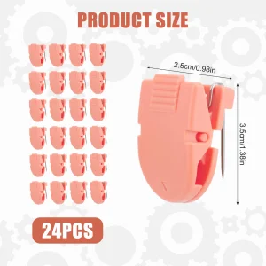 BOXOB 24pcs Cubicle Clips for Fabric Walls, Plastic Stainless Steel Push Pin Clips Fabric Panel Pins Cubicle Hooks Accessories for Hanging Photos, No
