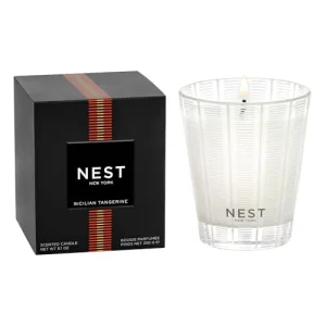 NEST New York Scented Classic Candle, Sicilian Tangerine - 8.1 oz - Up to 60-Hour Burn Time - Reusable Glass Vessel
